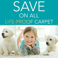 Need carpet that's pet-proof, kid-proof, LIFE PROOF? We have it - stop by and see our great selections!